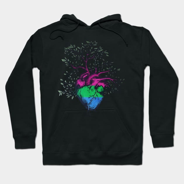 Polysexual Heart Tree of Life Hoodie by Psitta